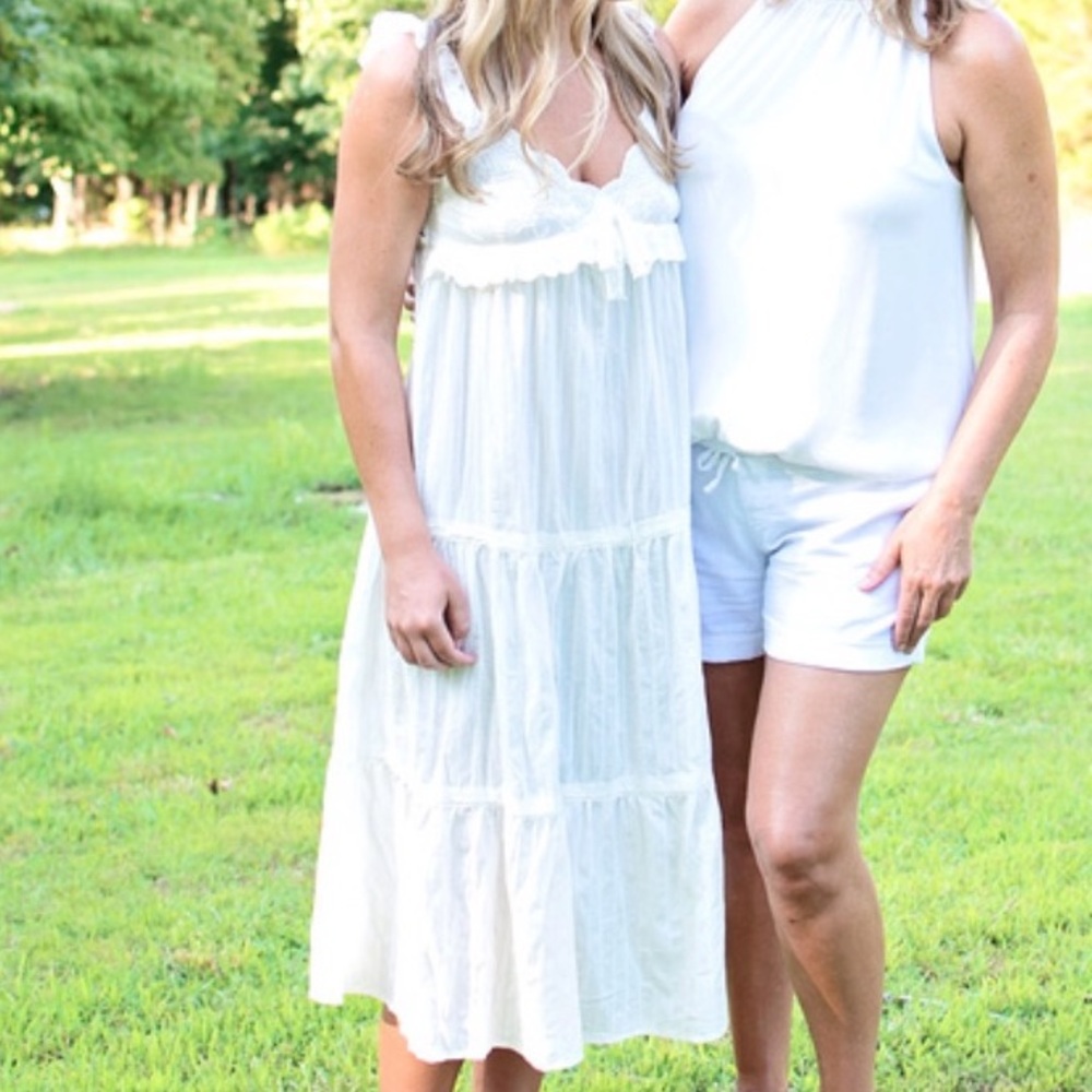 White midi dress
